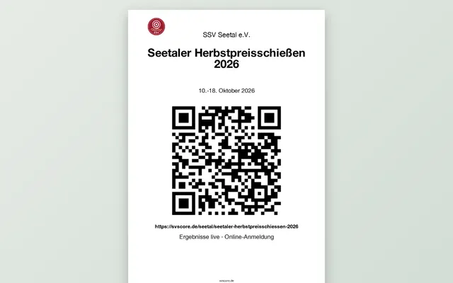 Screenshot Aushang mit QR-Code in svscore.de