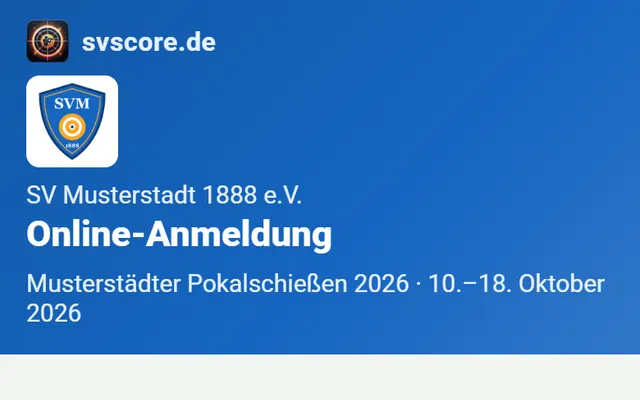 Screenshot Online-Anmeldung in svscore.de