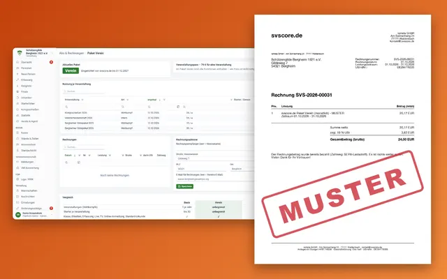 Screenshot Rechnungen & Abo in svscore.de