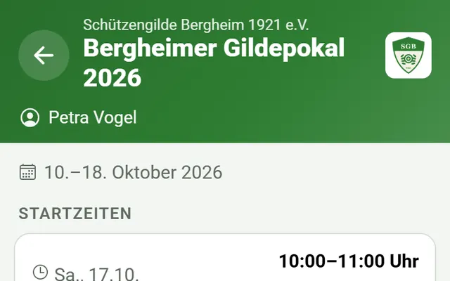 Screenshot Teilnehmer-App in svscore.de
