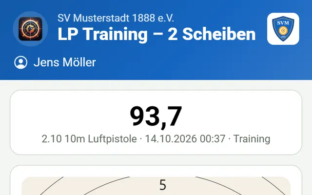 Screenshot Trainingsbuch in svscore.de