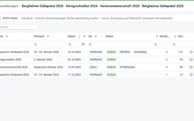 Screenshot Mehrere Veranstaltungen in svscore.de